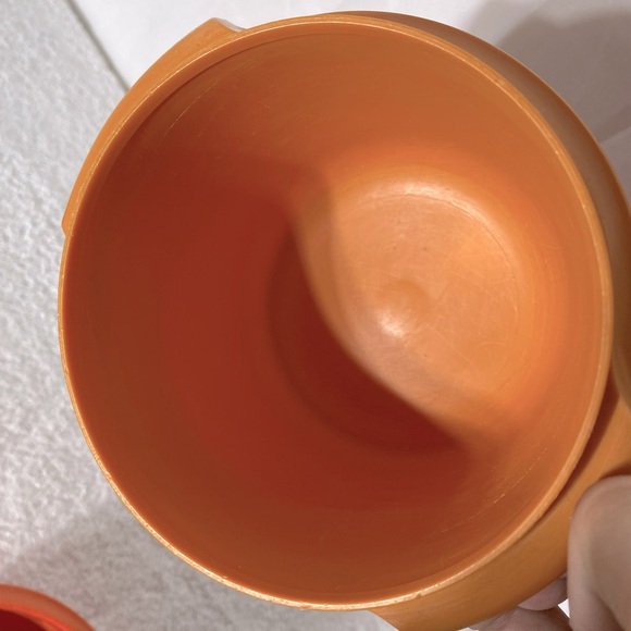 Vintage Tupperware Orange Yellow Servalier Stacking Bowls With Lids 4pcs - Picture 10 of 15